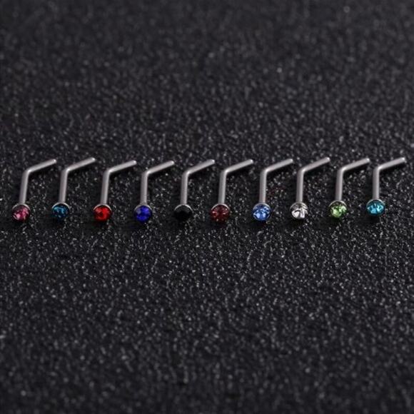 Lot of 10 Nose Rings 1.8mm - Picture 2 of 2